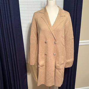 NWT Women's Camel Double-Breasted Sweater/Dress